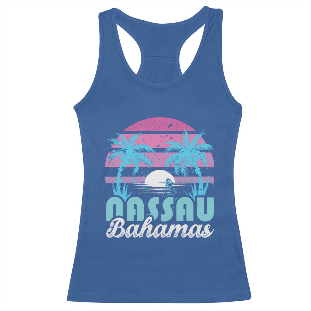 Vintage Nassau Racerback Tank Top Tropical Island Palm Trees Beach Bahamas Vacation TS10 Royal Blue Print Your Wear