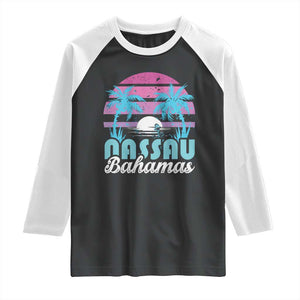 Vintage Nassau Raglan Shirt Tropical Island Palm Trees Beach Bahamas Vacation TS10 Black White Print Your Wear
