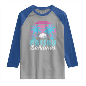 Vintage Nassau Raglan Shirt Tropical Island Palm Trees Beach Bahamas Vacation TS10 Sport Gray Royal Print Your Wear