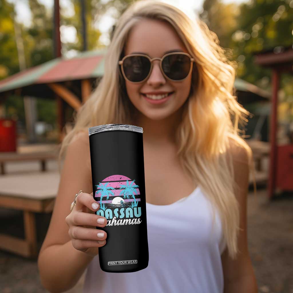 Vintage Nassau Skinny Tumbler Tropical Island Palm Trees Beach Bahamas Vacation TS10 Print Your Wear