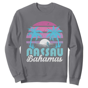 Vintage Nassau Sweatshirt Tropical Island Palm Trees Beach Bahamas Vacation TS10 Charcoal Print Your Wear