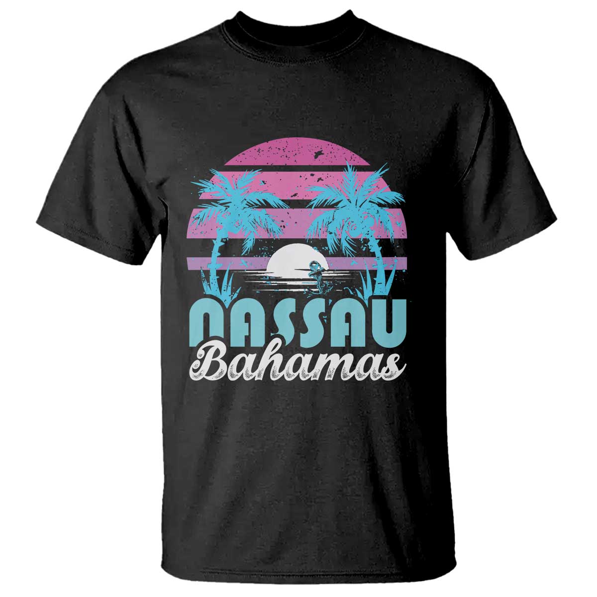 Vintage Nassau T Shirt Tropical Island Palm Trees Beach Bahamas Vacation TS10 Black Print Your Wear