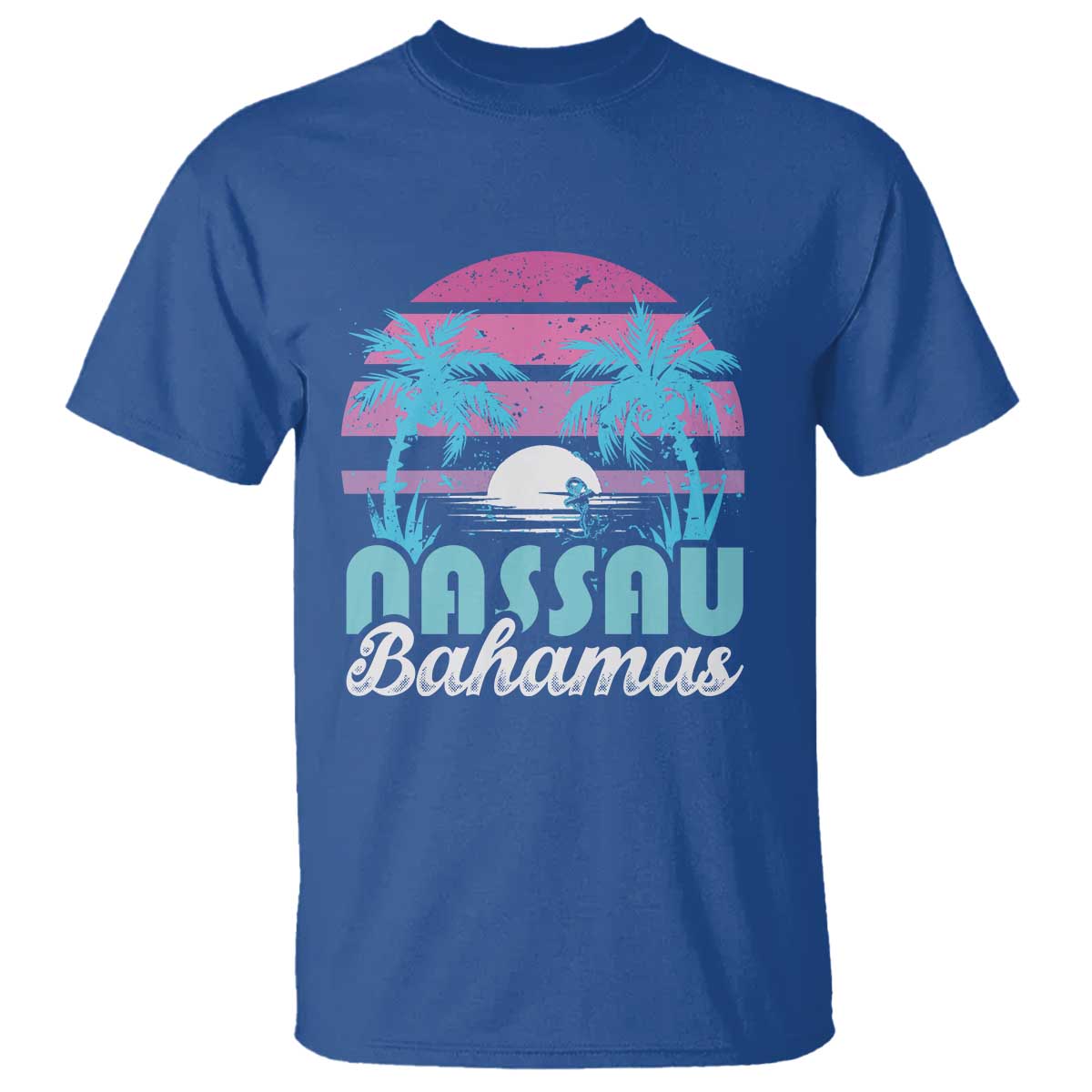 Vintage Nassau T Shirt Tropical Island Palm Trees Beach Bahamas Vacation TS10 Royal Blue Print Your Wear