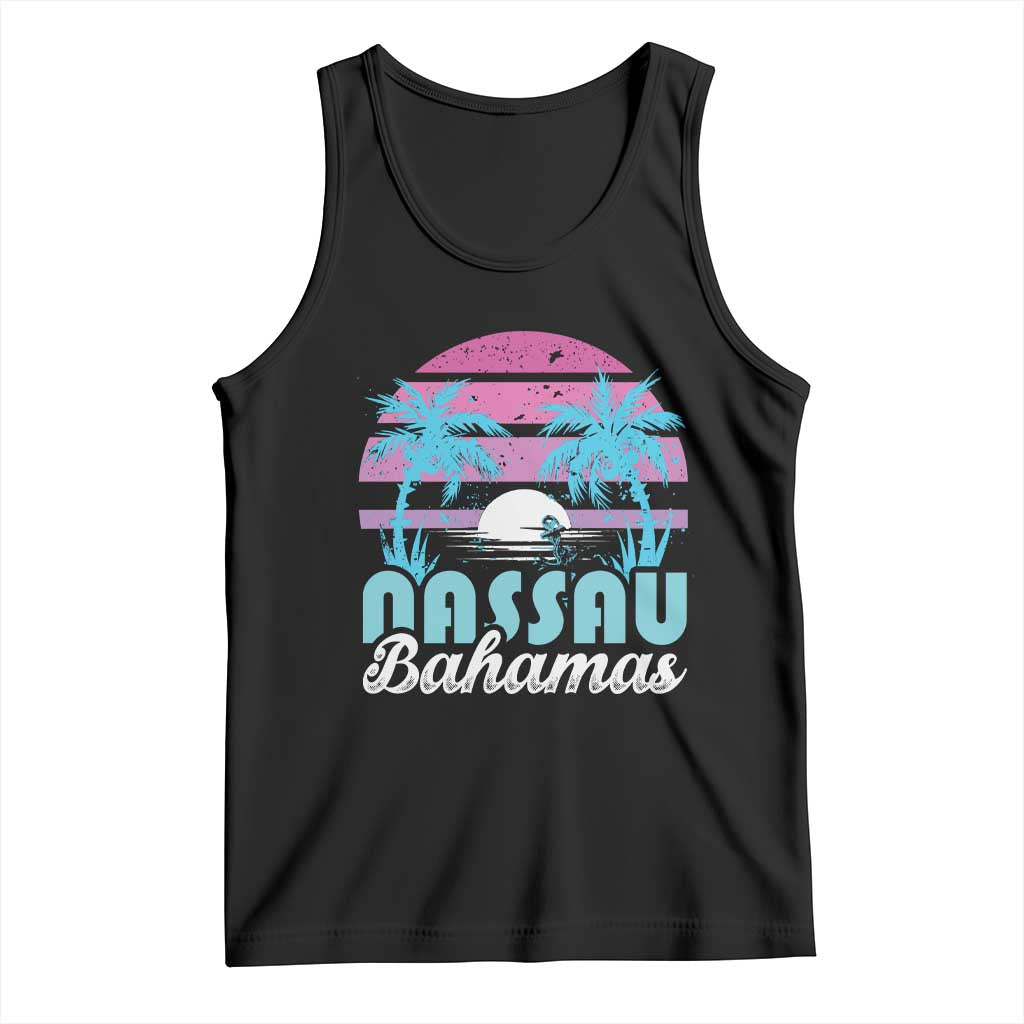 Vintage Nassau Tank Top Tropical Island Palm Trees Beach Bahamas Vacation TS10 Black Print Your Wear