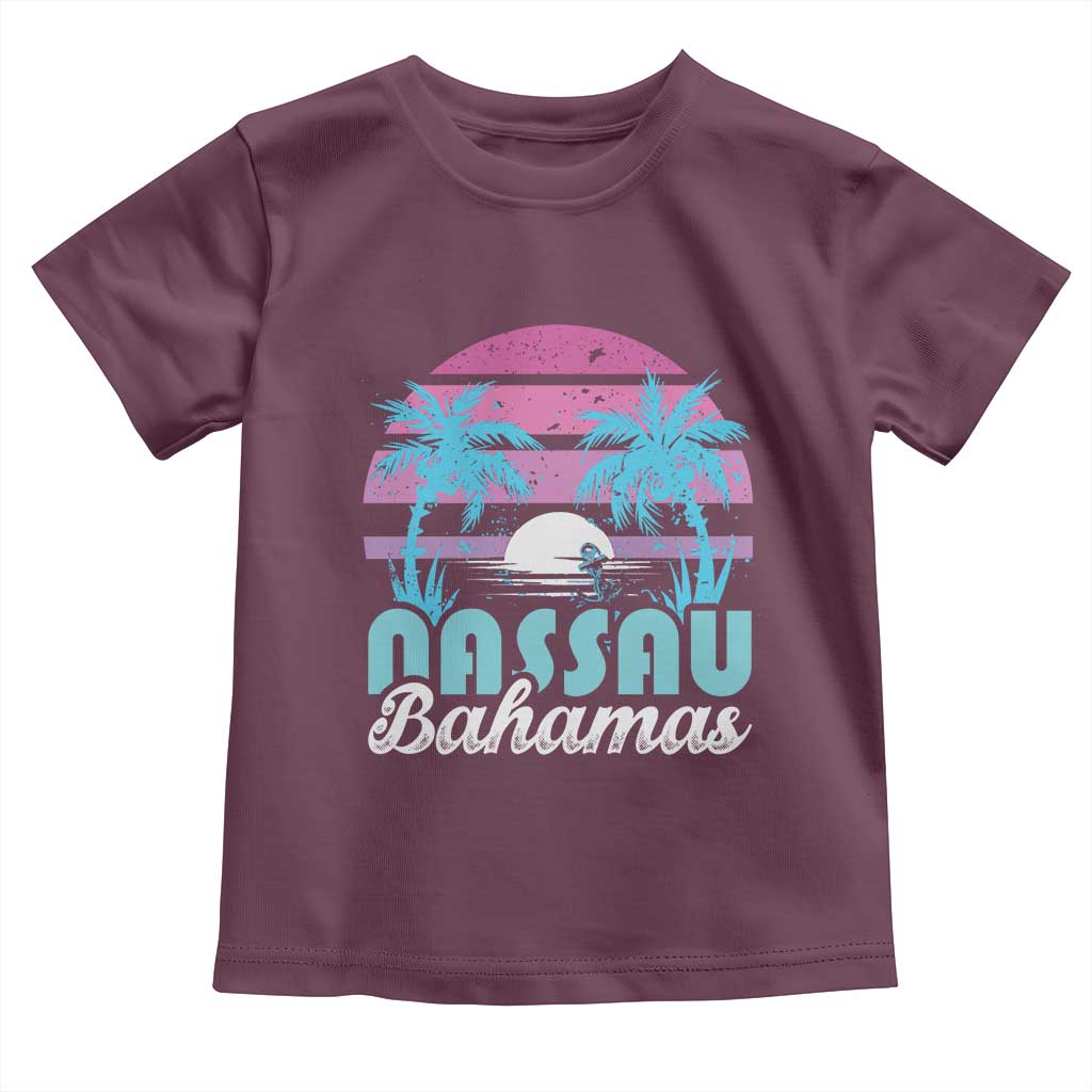 Vintage Nassau Toddler T Shirt Tropical Island Palm Trees Beach Bahamas Vacation TS10 Maroon Print Your Wear