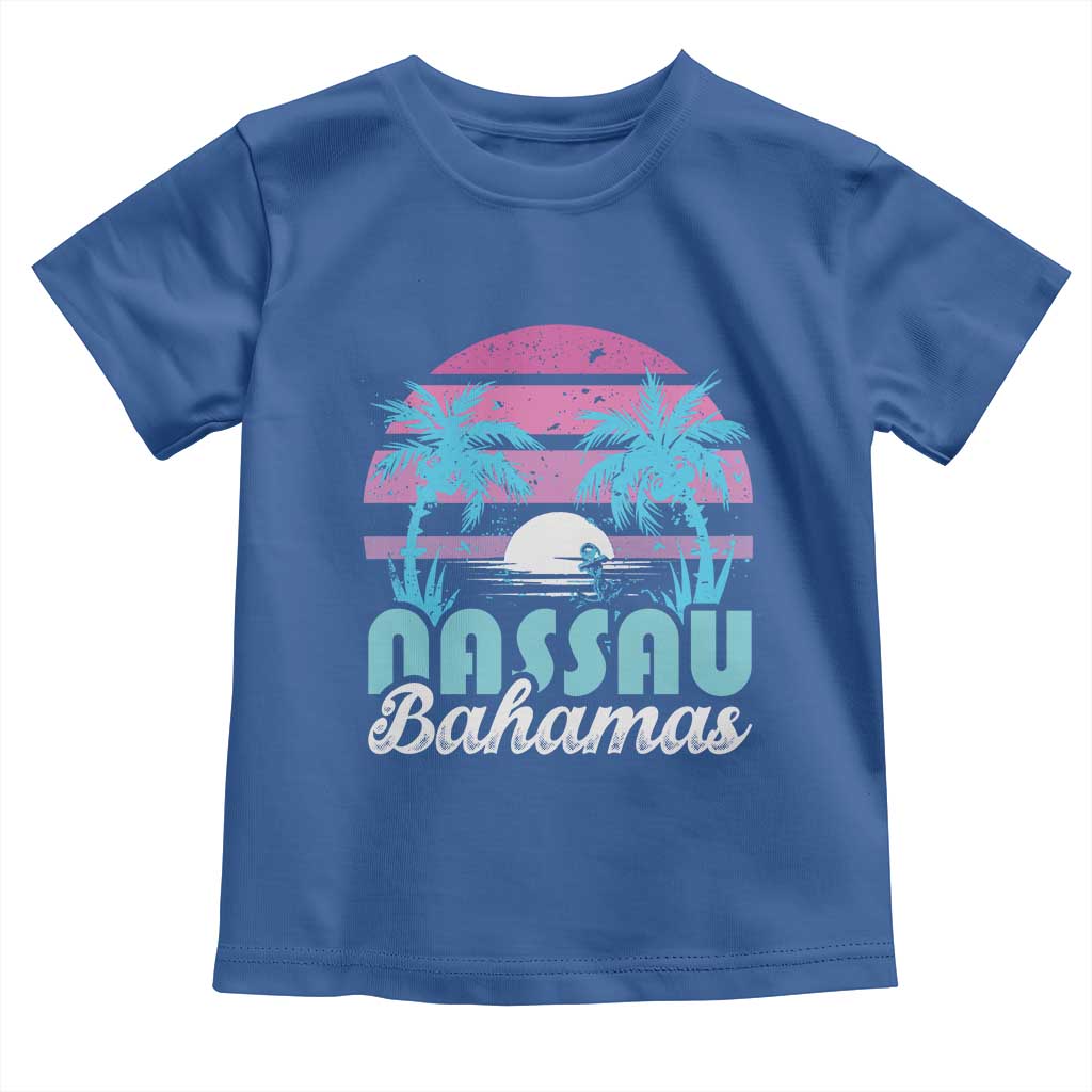 Vintage Nassau Toddler T Shirt Tropical Island Palm Trees Beach Bahamas Vacation TS10 Royal Blue Print Your Wear