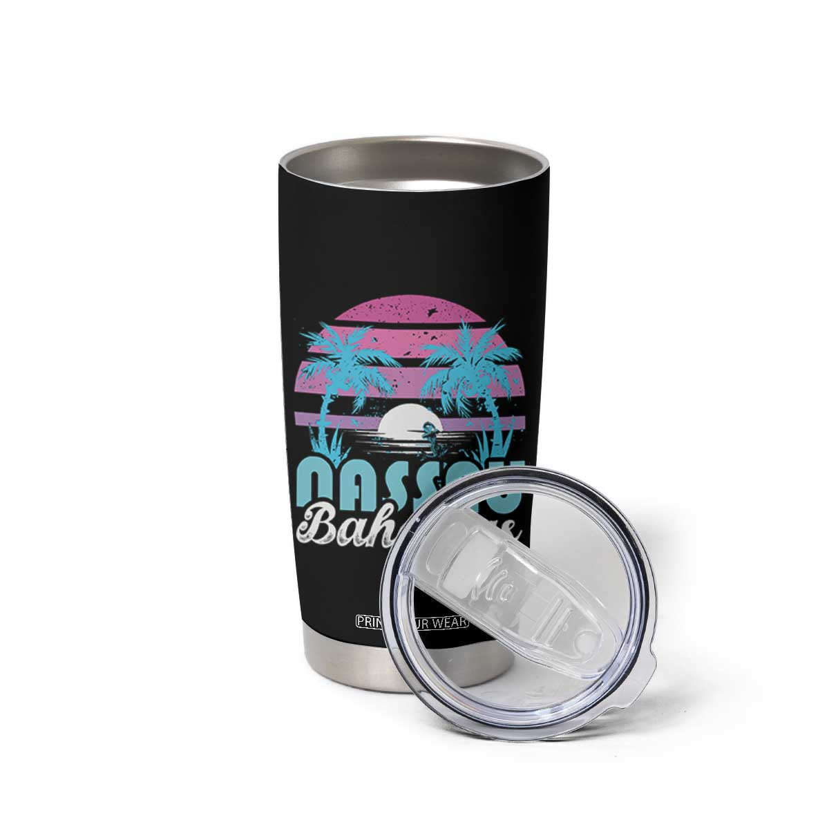 Vintage Nassau Tumbler Cup Tropical Island Palm Trees Beach Bahamas Vacation TS10 Print Your Wear