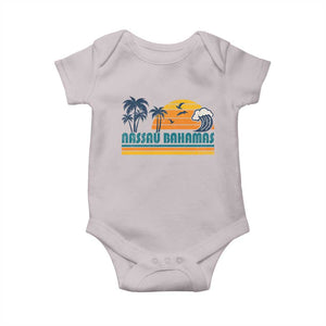 Vintage Nassau Baby Onesie Bahamas Vacation Beach Summer Retro Sunset TS10 Ice Gray Print Your Wear