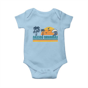 Vintage Nassau Baby Onesie Bahamas Vacation Beach Summer Retro Sunset TS10 Light Blue Print Your Wear