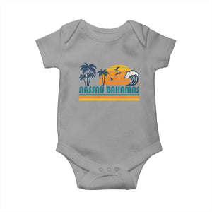 Vintage Nassau Baby Onesie Bahamas Vacation Beach Summer Retro Sunset TS10 Sport Gray Print Your Wear