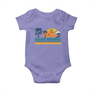 Vintage Nassau Baby Onesie Bahamas Vacation Beach Summer Retro Sunset TS10 Violet Print Your Wear