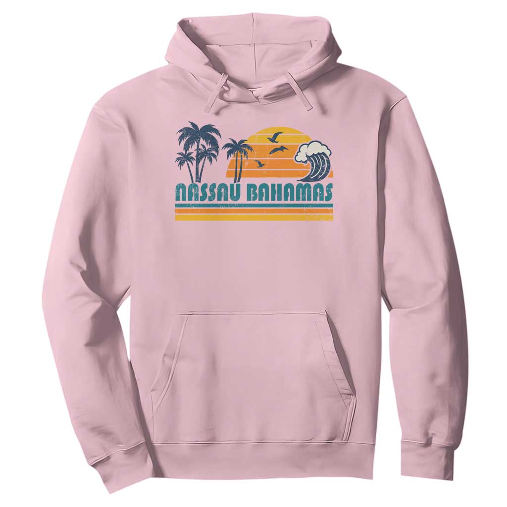 Vintage Nassau Hoodie Bahamas Vacation Beach Summer Retro Sunset TS10 Light Pink Print Your Wear