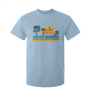 Vintage Nassau T Shirt For Kid Bahamas Vacation Beach Summer Retro Sunset TS10 Light Blue Print Your Wear