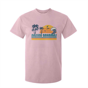 Vintage Nassau T Shirt For Kid Bahamas Vacation Beach Summer Retro Sunset TS10 Light Pink Print Your Wear