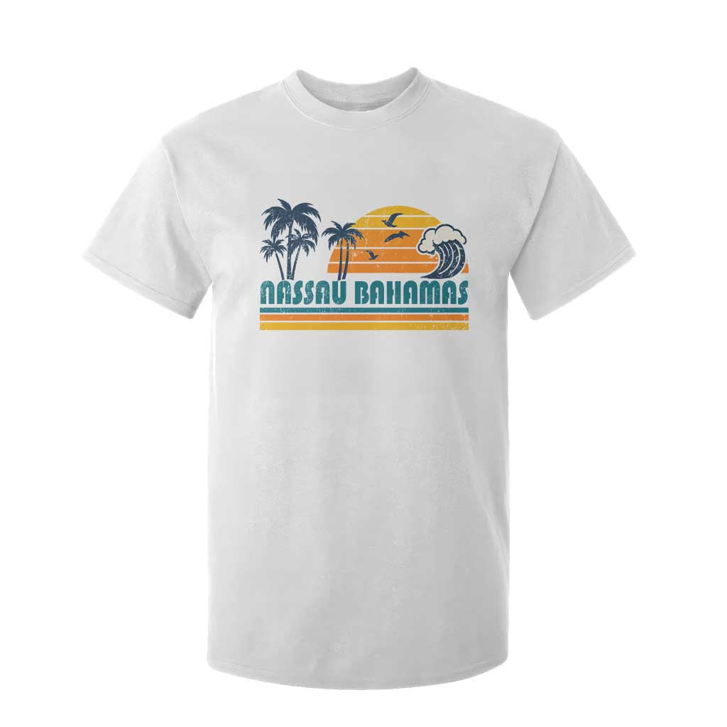 Vintage Nassau T Shirt For Kid Bahamas Vacation Beach Summer Retro Sunset TS10 White Print Your Wear