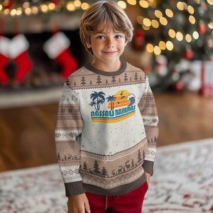 Vintage Nassau Ugly Christmas Sweater Bahamas Vacation Beach Summer Retro Sunset TS10 Mocha Mousse Print Your Wear