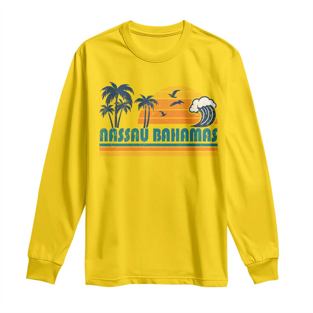 Vintage Nassau Long Sleeve Shirt Bahamas Vacation Beach Summer Retro Sunset TS10 Daisy Print Your Wear