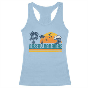 Vintage Nassau Racerback Tank Top Bahamas Vacation Beach Summer Retro Sunset TS10 Light Blue Print Your Wear