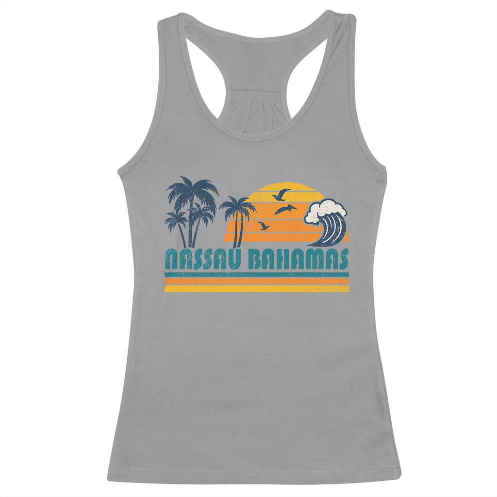 Vintage Nassau Racerback Tank Top Bahamas Vacation Beach Summer Retro Sunset TS10 Sport Gray Print Your Wear
