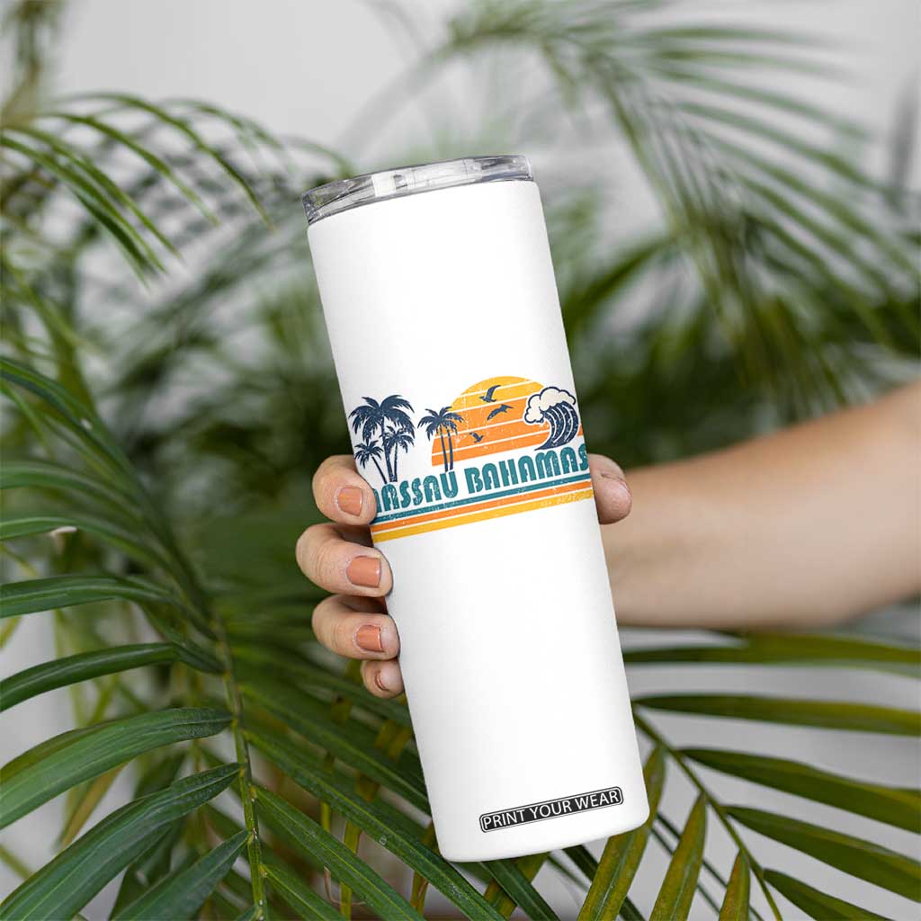 Vintage Nassau Skinny Tumbler Bahamas Vacation Beach Summer Retro Sunset TS10 Print Your Wear