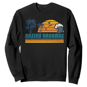 Vintage Nassau Sweatshirt Bahamas Vacation Beach Summer Retro Sunset TS10 Black Print Your Wear
