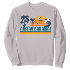 Vintage Nassau Sweatshirt Bahamas Vacation Beach Summer Retro Sunset TS10 Ice Gray Print Your Wear