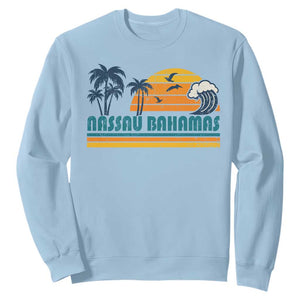 Vintage Nassau Sweatshirt Bahamas Vacation Beach Summer Retro Sunset TS10 Light Blue Print Your Wear
