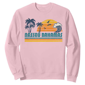 Vintage Nassau Sweatshirt Bahamas Vacation Beach Summer Retro Sunset TS10 Light Pink Print Your Wear