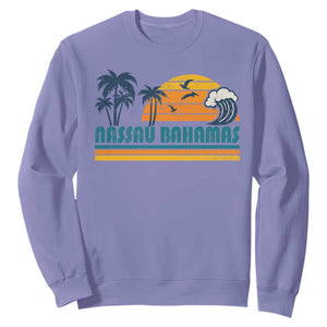 Vintage Nassau Sweatshirt Bahamas Vacation Beach Summer Retro Sunset TS10 Violet Print Your Wear