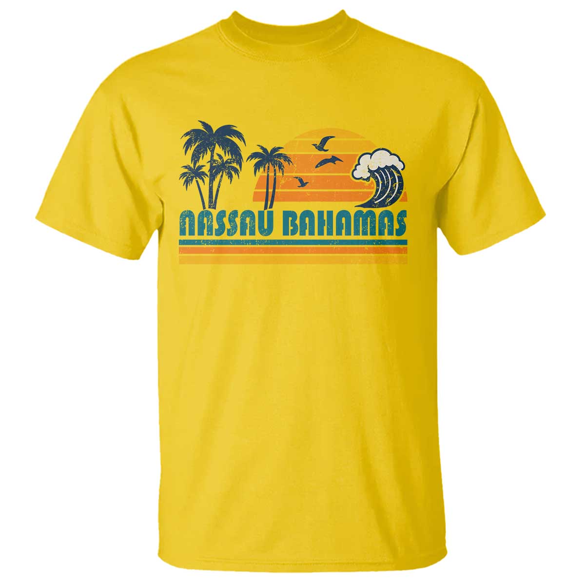 Vintage Nassau T Shirt Bahamas Vacation Beach Summer Retro Sunset TS10 Daisy Print Your Wear