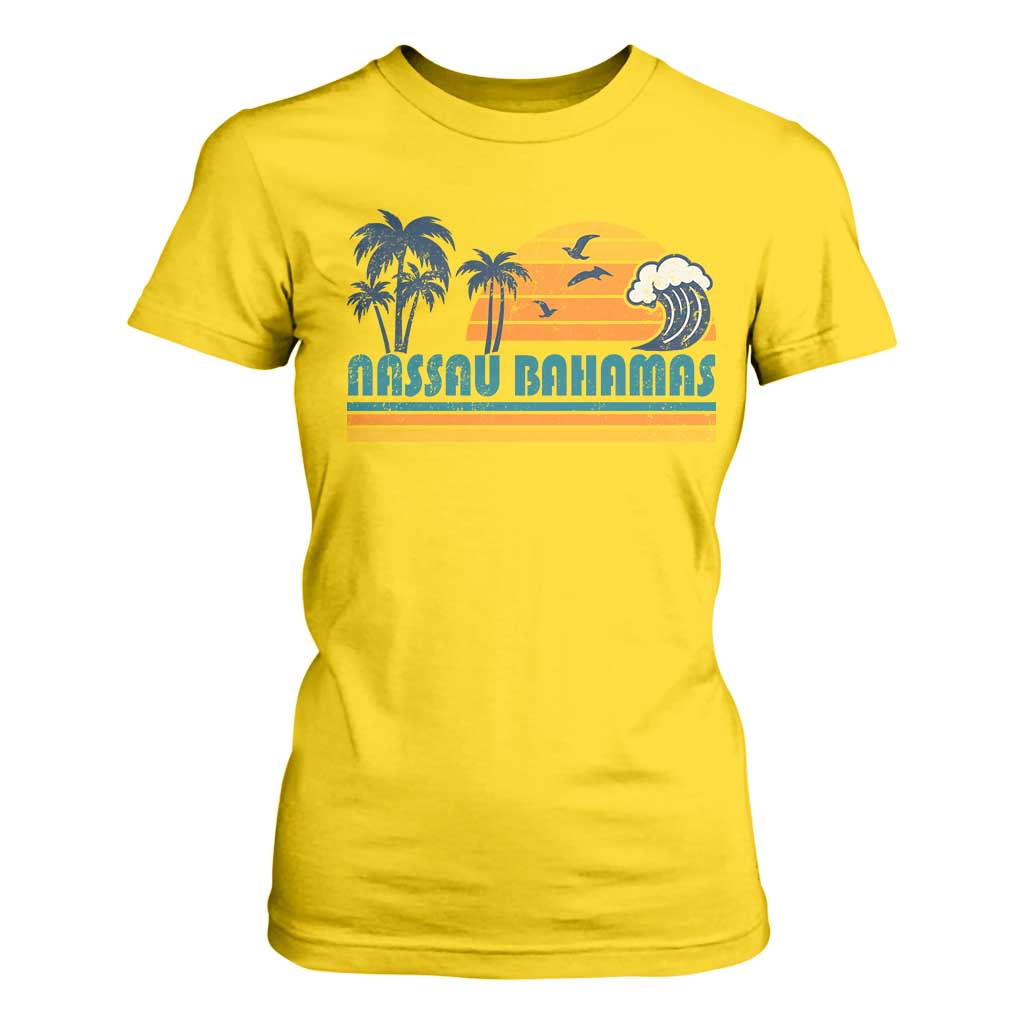 Vintage Nassau T Shirt For Women Bahamas Vacation Beach Summer Retro Sunset TS10 Daisy Print Your Wear