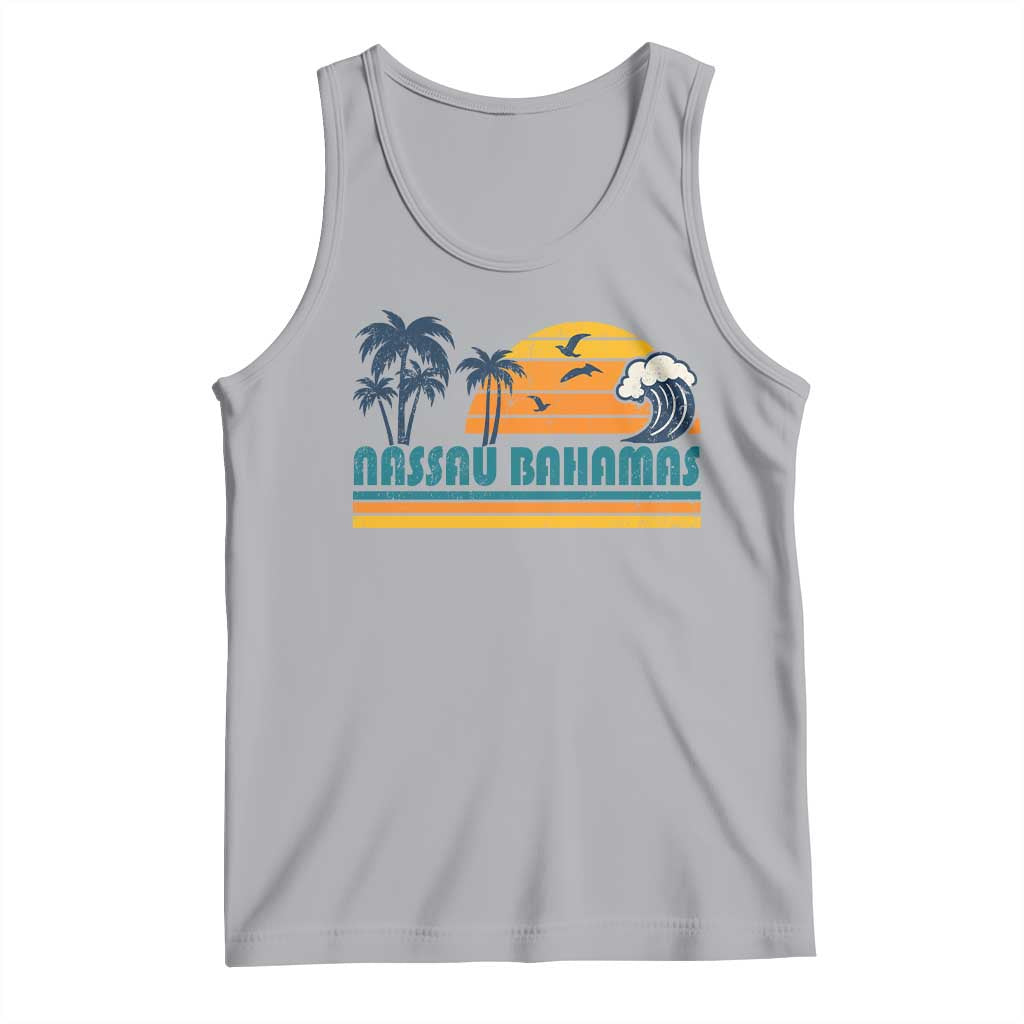 Vintage Nassau Tank Top Bahamas Vacation Beach Summer Retro Sunset TS10 Athletic Heather Print Your Wear