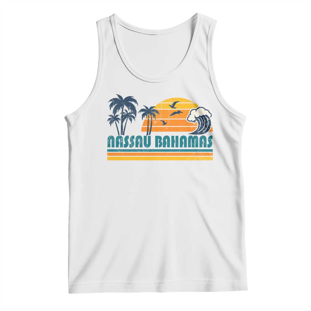 Vintage Nassau Tank Top Bahamas Vacation Beach Summer Retro Sunset TS10 White Print Your Wear