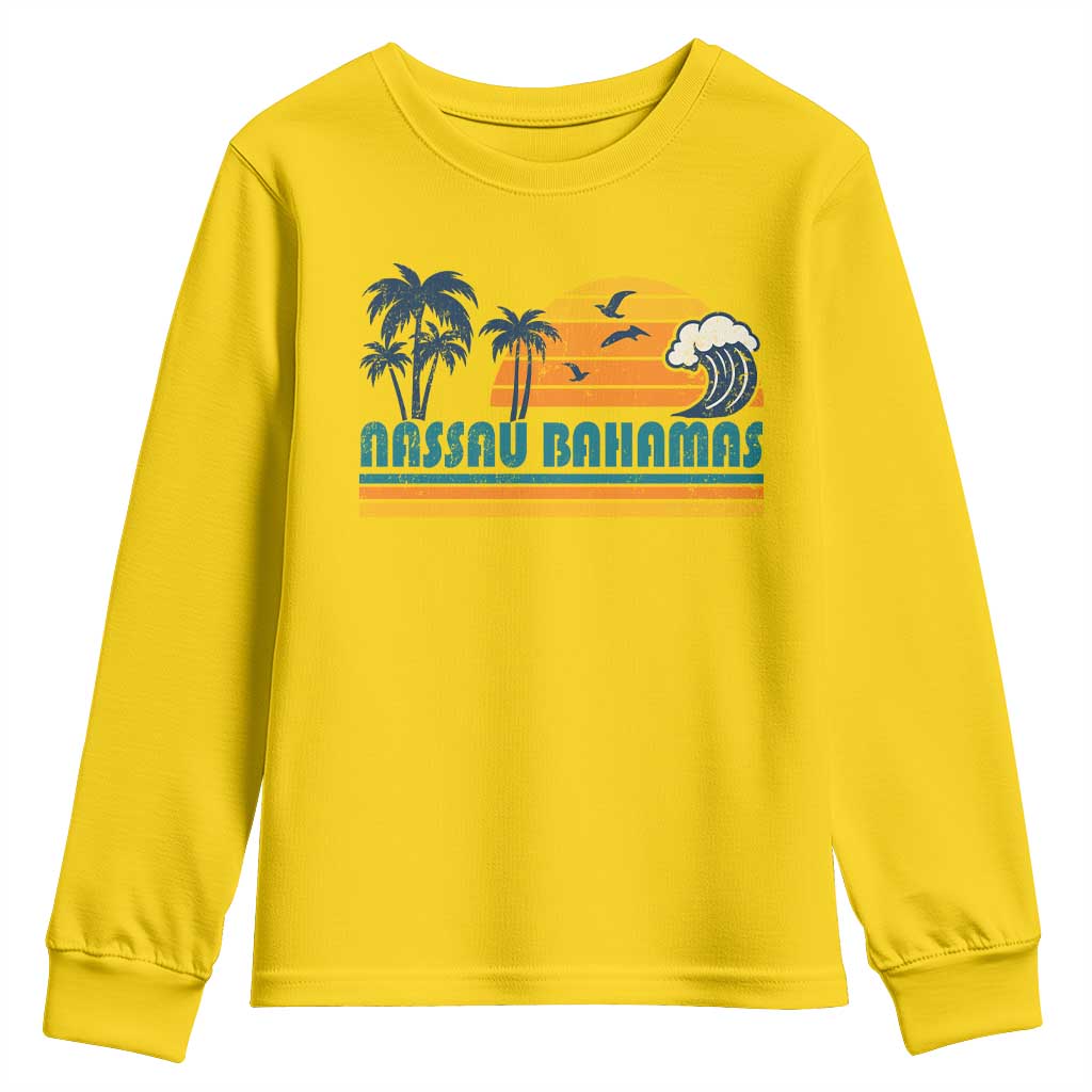Vintage Nassau Youth Sweatshirt Bahamas Vacation Beach Summer Retro Sunset TS10 Daisy Print Your Wear