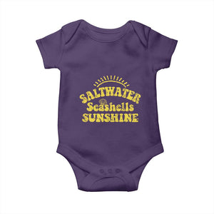 Saltwater Seashells Sunshine Baby Onesie Beach Summer Vacation Vintage 70's Retro TS10 Purple Print Your Wear