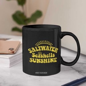 Saltwater Seashells Sunshine Coffee Mug Beach Summer Vacation Vintage 70's Retro TS10 Print Your Wear