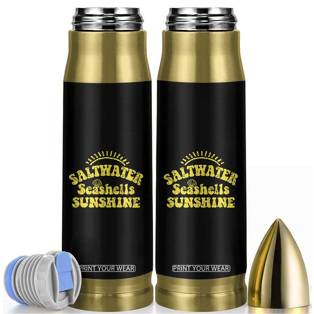 Saltwater Seashells Sunshine Bullet Tumbler Beach Summer Vacation Vintage 70's Retro TS10 Black Print Your Wear
