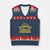 Saltwater Seashells Sunshine V-Neck Knit Sweater Vest Beach Summer Vacation Vintage 70's Retro TS10 Navy Red Print Your Wear