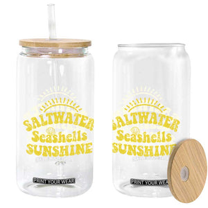 Saltwater Seashells Sunshine Glass Can Beach Summer Vacation Vintage 70's Retro TS10 Print Your Wear