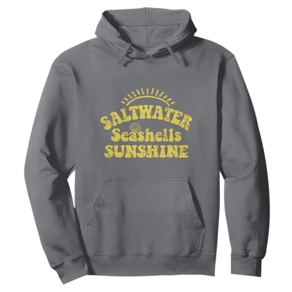 Saltwater Seashells Sunshine Hoodie Beach Summer Vacation Vintage 70's Retro TS10 Charcoal Print Your Wear