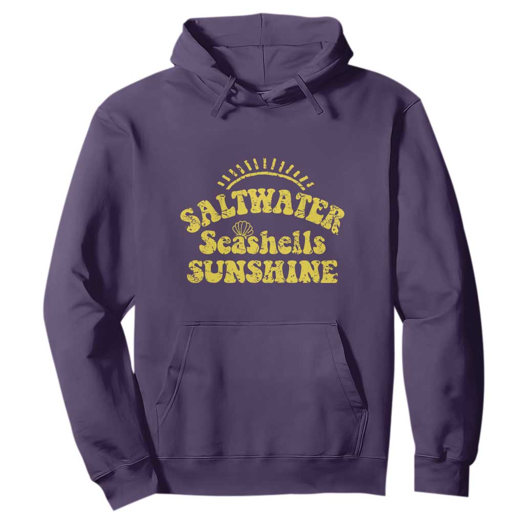 Saltwater Seashells Sunshine Hoodie Beach Summer Vacation Vintage 70's Retro TS10 Purple Print Your Wear