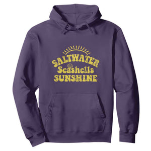 Saltwater Seashells Sunshine Hoodie Beach Summer Vacation Vintage 70's Retro TS10 Purple Print Your Wear