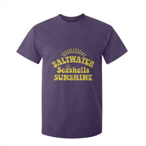 Saltwater Seashells Sunshine T Shirt For Kid Beach Summer Vacation Vintage 70's Retro TS10 Purple Print Your Wear