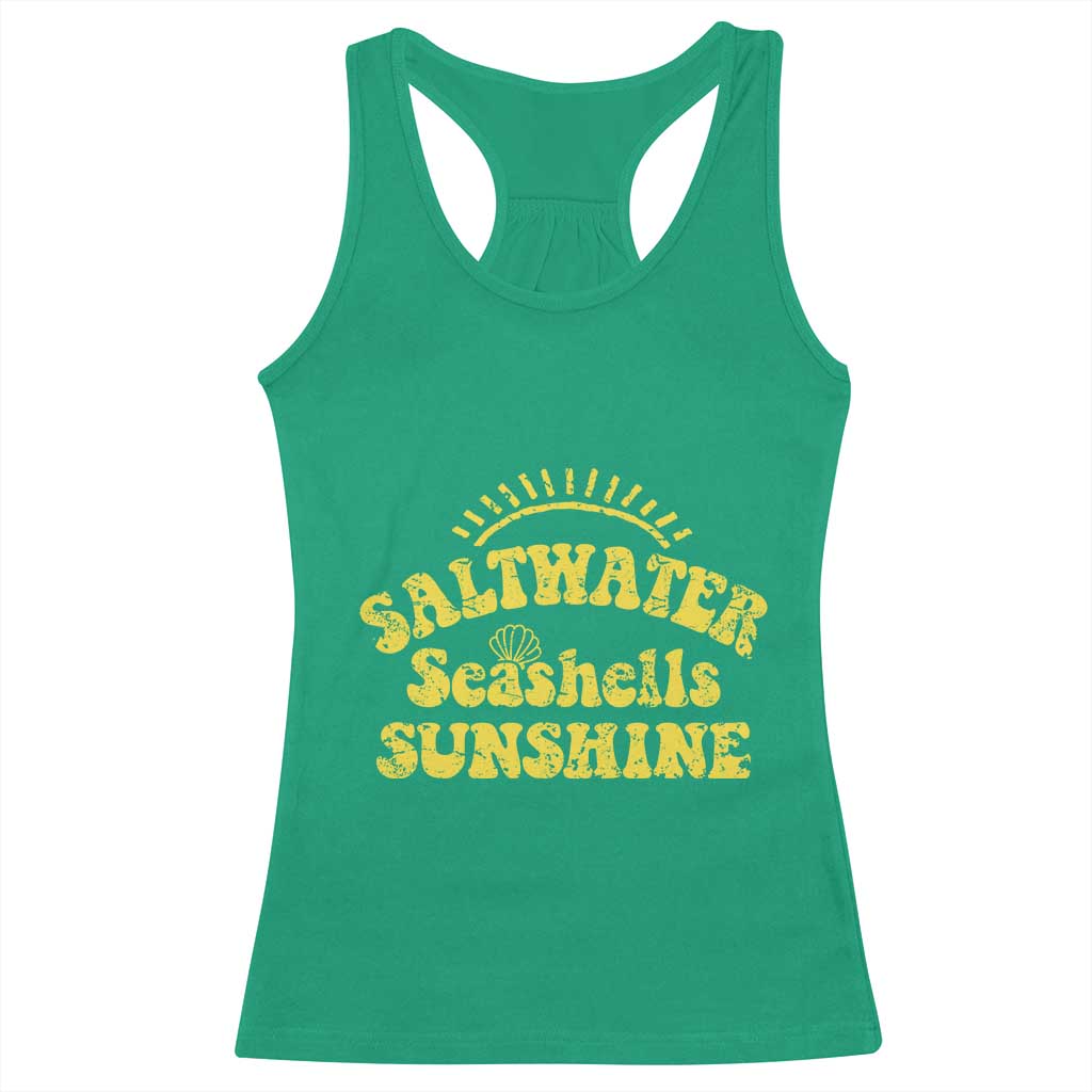 Saltwater Seashells Sunshine Racerback Tank Top Beach Summer Vacation Vintage 70's Retro TS10 Irish Green Print Your Wear