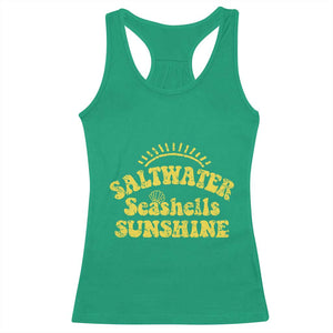 Saltwater Seashells Sunshine Racerback Tank Top Beach Summer Vacation Vintage 70's Retro TS10 Irish Green Print Your Wear