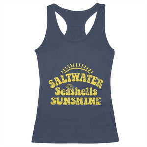 Saltwater Seashells Sunshine Racerback Tank Top Beach Summer Vacation Vintage 70's Retro TS10 Navy Print Your Wear