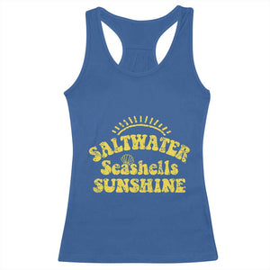 Saltwater Seashells Sunshine Racerback Tank Top Beach Summer Vacation Vintage 70's Retro TS10 Royal Blue Print Your Wear