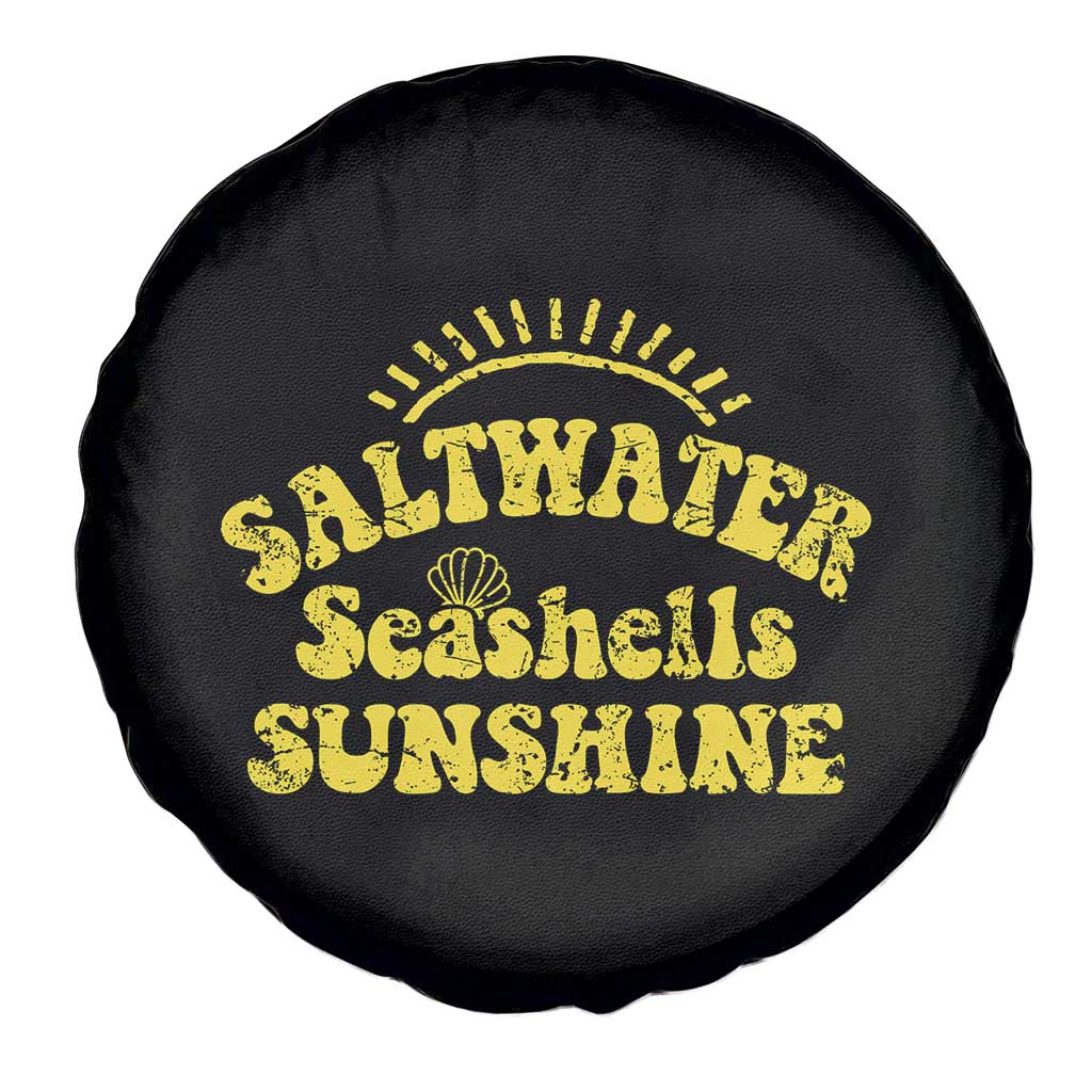 Saltwater Seashells Sunshine Spare Tire Cover Beach Summer Vacation Vintage 70's Retro TS10 Print Your Wear
