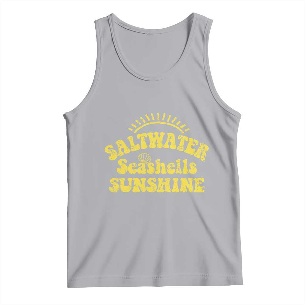 Saltwater Seashells Sunshine Tank Top Beach Summer Vacation Vintage 70's Retro TS10 Athletic Heather Print Your Wear