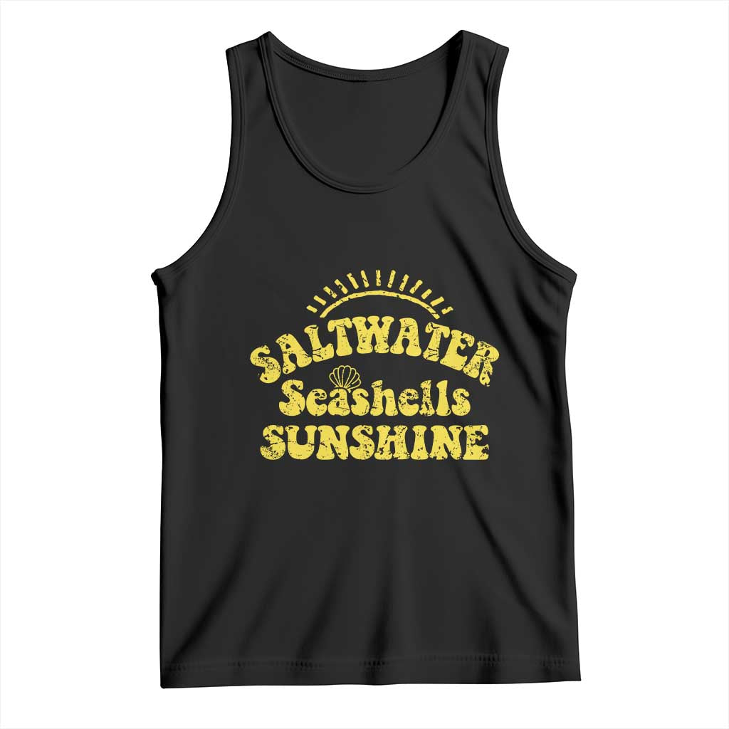 Saltwater Seashells Sunshine Tank Top Beach Summer Vacation Vintage 70's Retro TS10 Black Print Your Wear